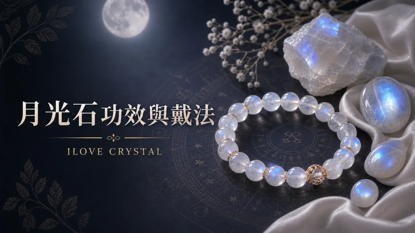 月光石功效與戴法文章封面，月光石手鍊與月光感水晶擺設
