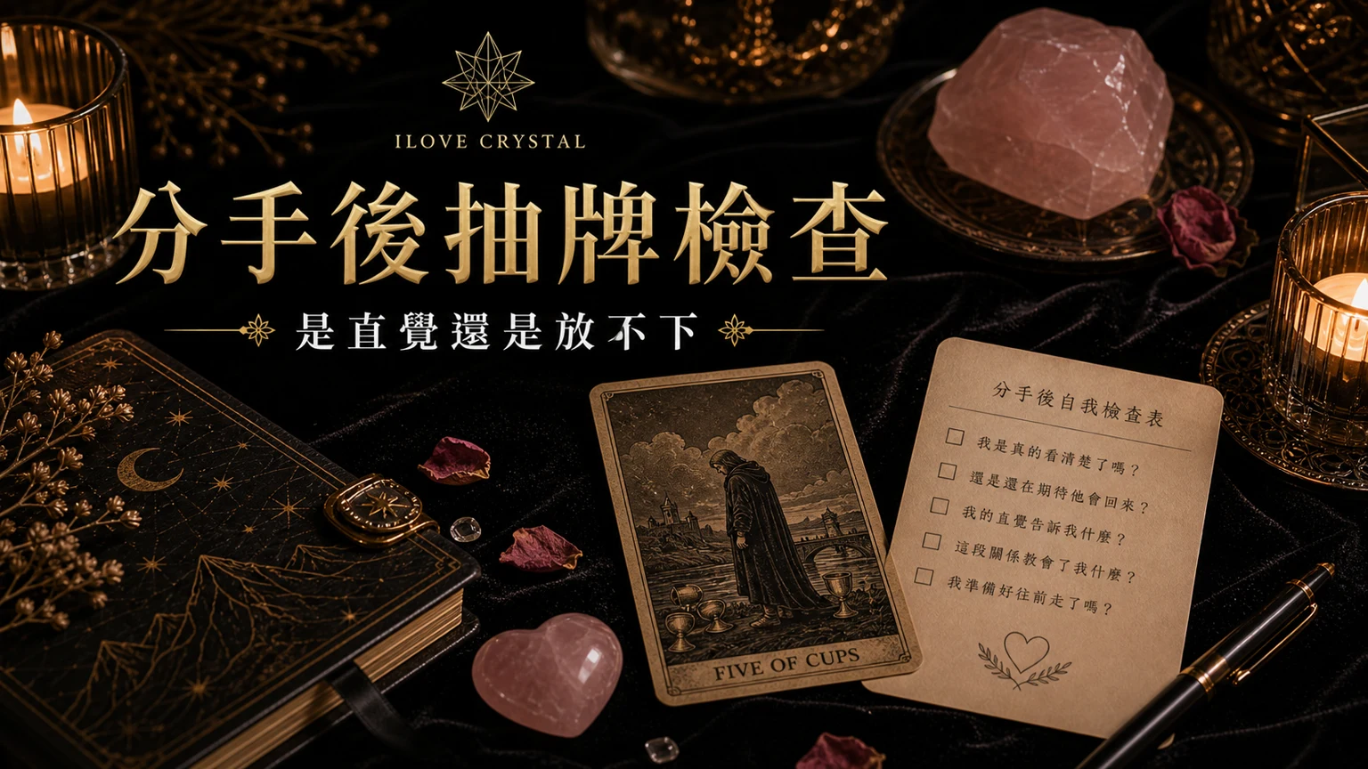 分手後抽牌檢查插圖，分手後一直抽塔羅的整理表與日常提醒
