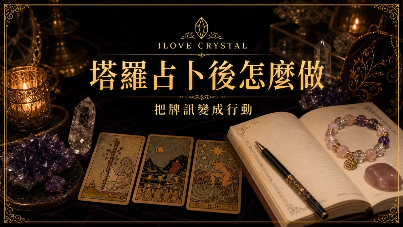 塔羅占卜後怎麼做暗金封面,塔羅牌、筆記與水晶手鍊