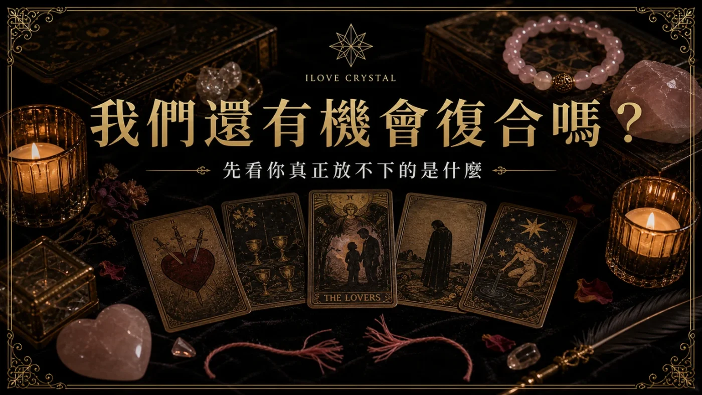 我們還有機會復合嗎?文章封面,復合塔羅的暗金水晶塔羅視覺