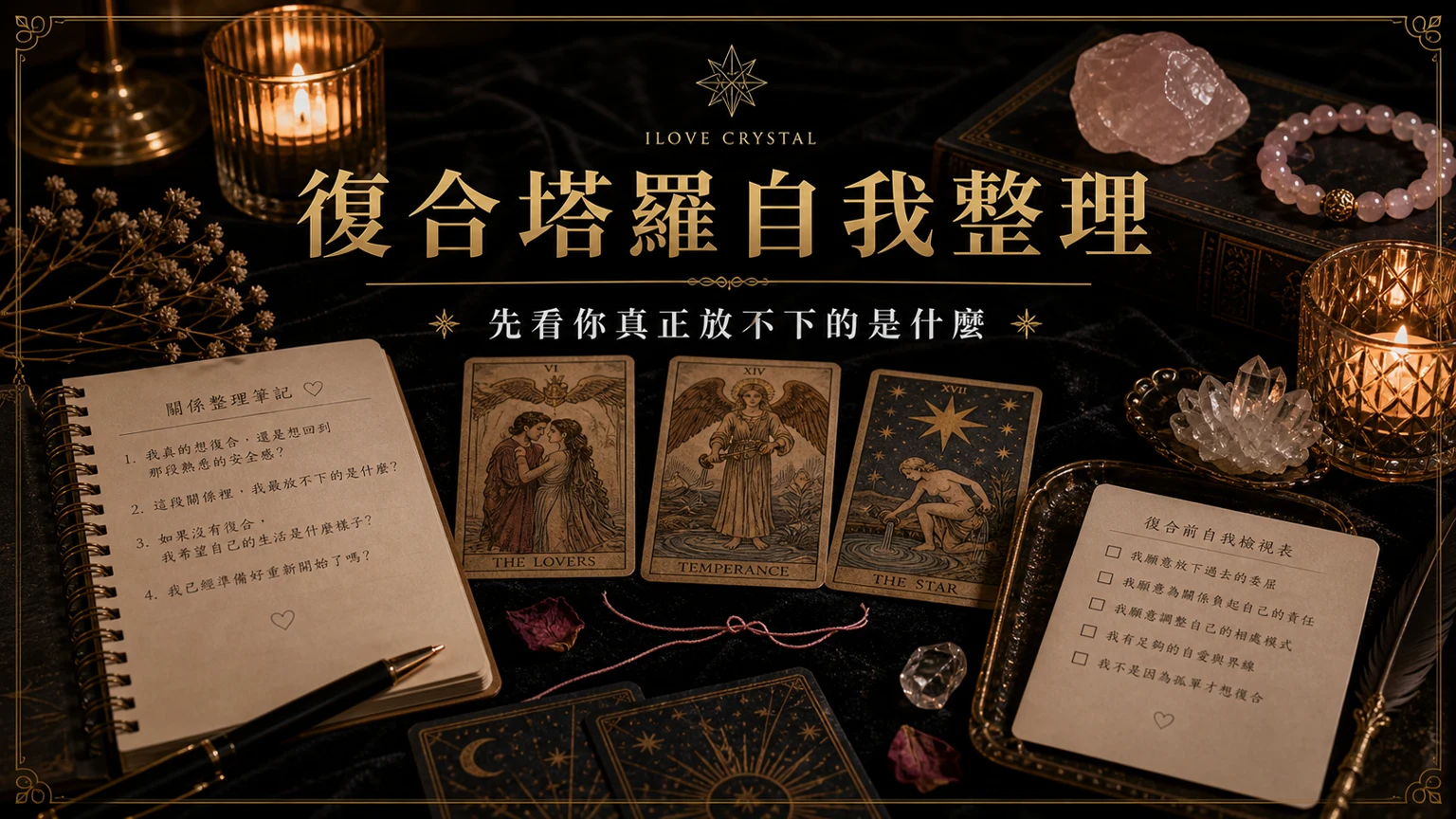 復合塔羅自我整理插圖，復合塔羅的整理表與日常提醒