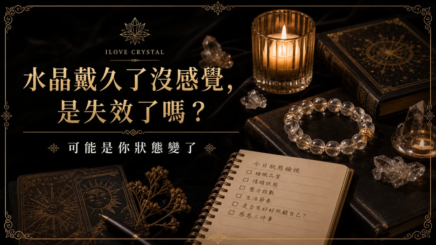 水晶戴久了沒感覺,是失效了嗎?文章封面,水晶戴久了沒感覺的暗金水晶塔羅視覺