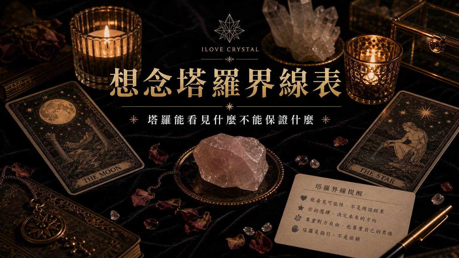 想念塔羅界線表插圖，他心裡還有我嗎塔羅的整理表與日常提醒