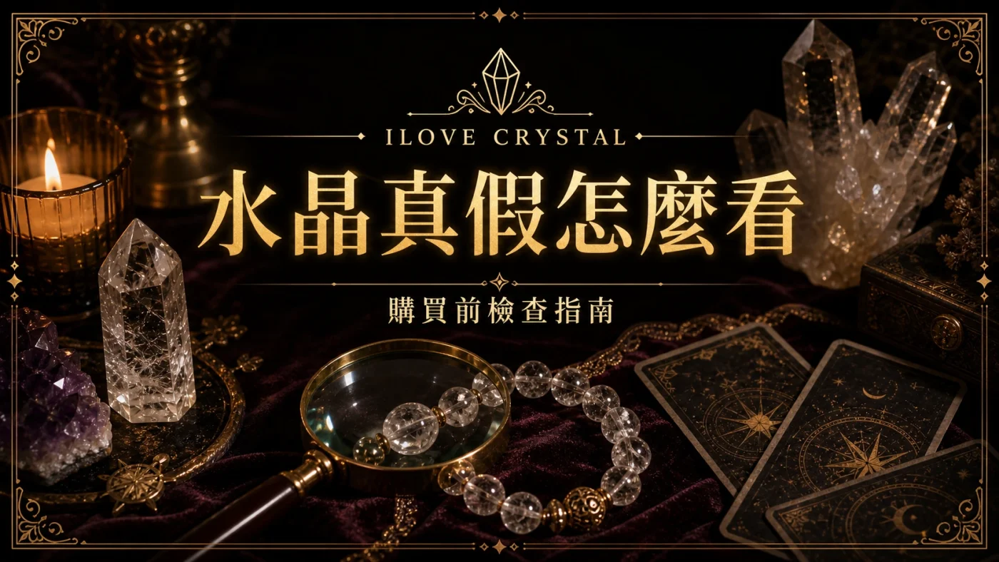水晶真假怎麼看暗金封面,放大鏡、水晶手鍊與燭光