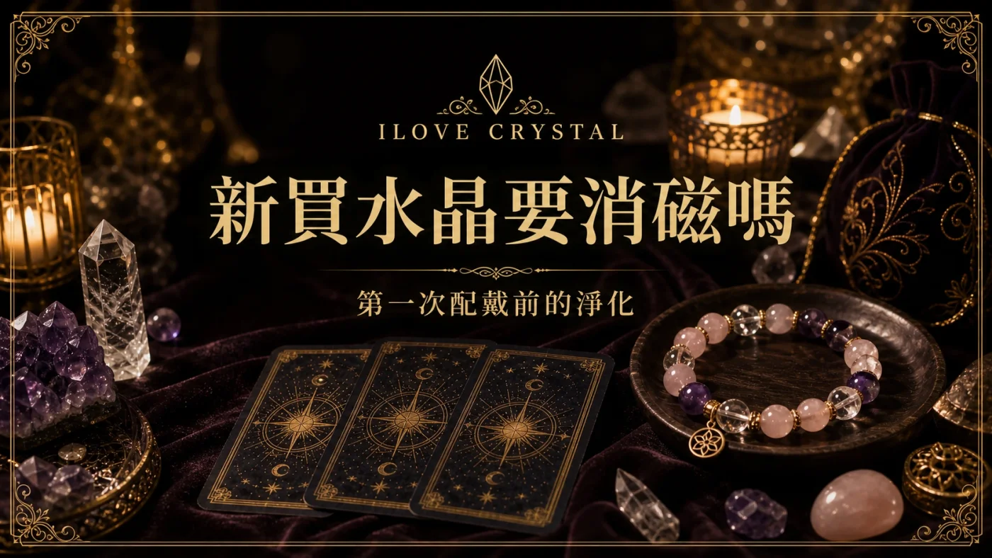 新買水晶要消磁嗎暗金封面,水晶手鍊、塔羅牌與燭光
